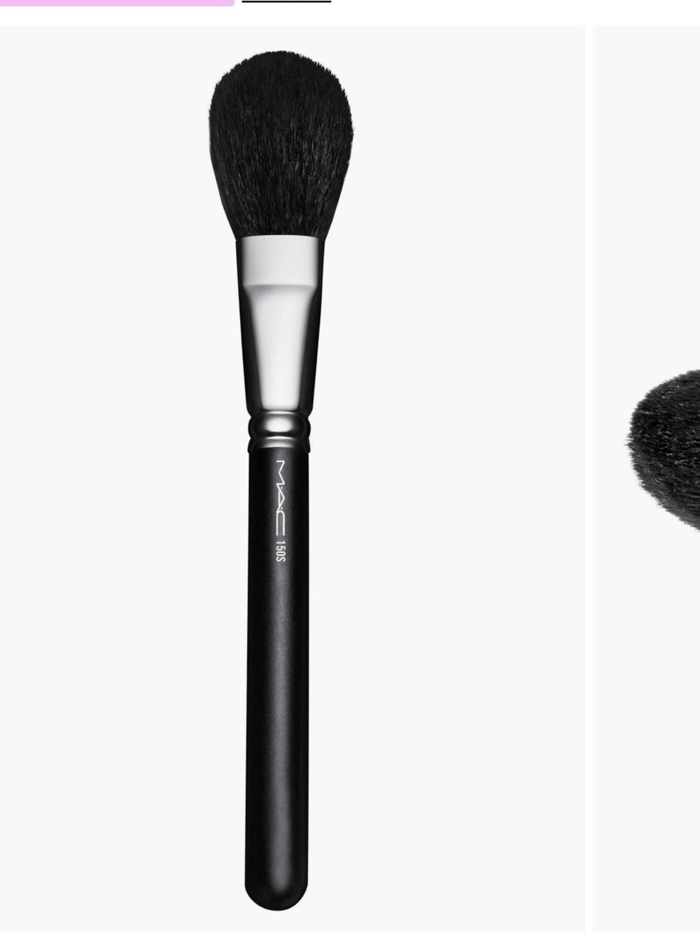 MAC Cosmetics Powder Brush with Black Bristles and Silver Ferrule